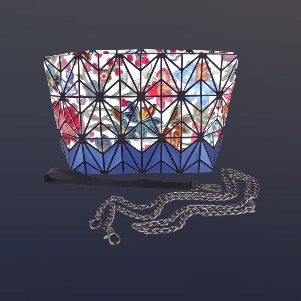 Patrizia Luca Printed Two Tone Geo Clutch Bag